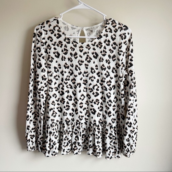 Lucky Brand Tops - Lucky Brand Animal Print Peplum Blouse